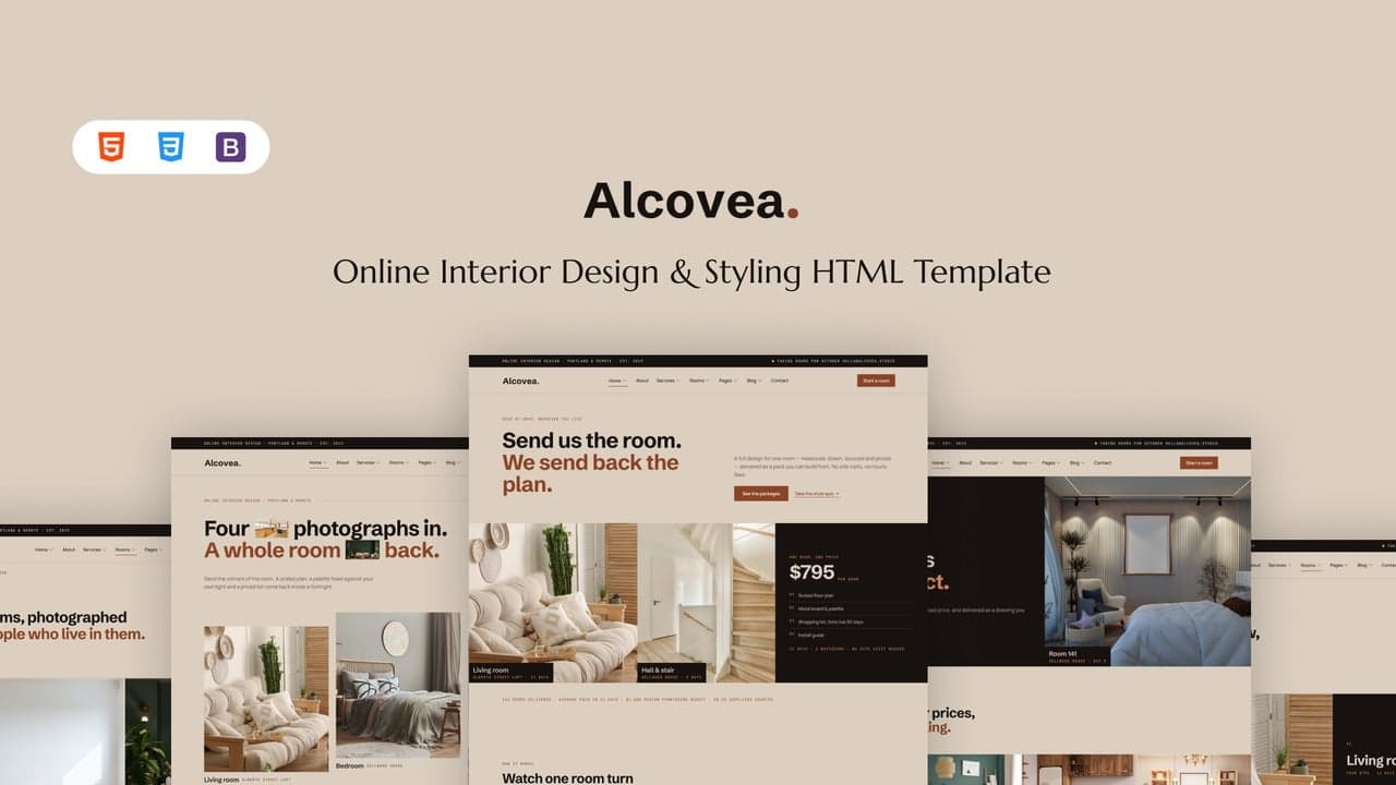 Alcovea - Online Interior Design & Styling HTML Template full template preview