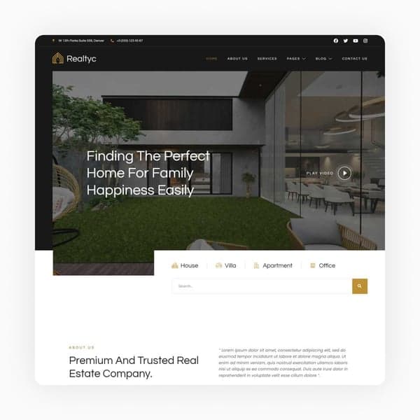 Realtyc - Real Estate Elementor Template Kit — Elementor template preview