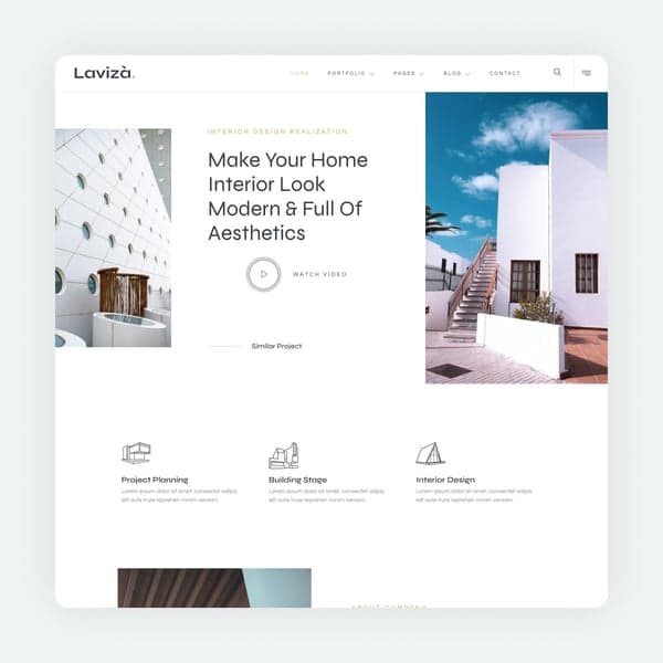 Laviza - Modern Architecture & Interior Design Elementor Template Kit — Elementor template preview