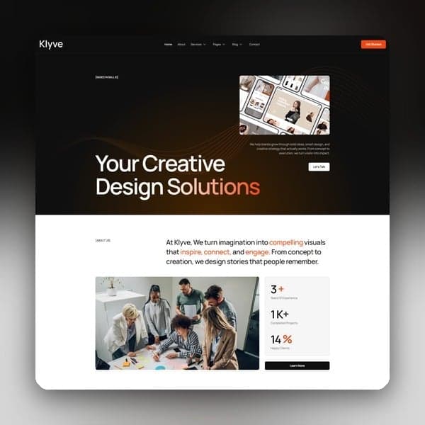 Klyve - Creative Agency Elementor Template Kit, Elementor template preview