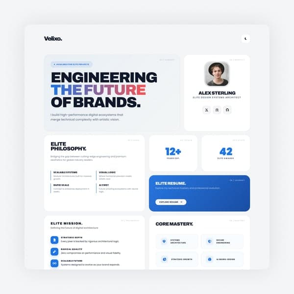 Velixo - Personal Portfolio HTML Template, HTML Template template preview
