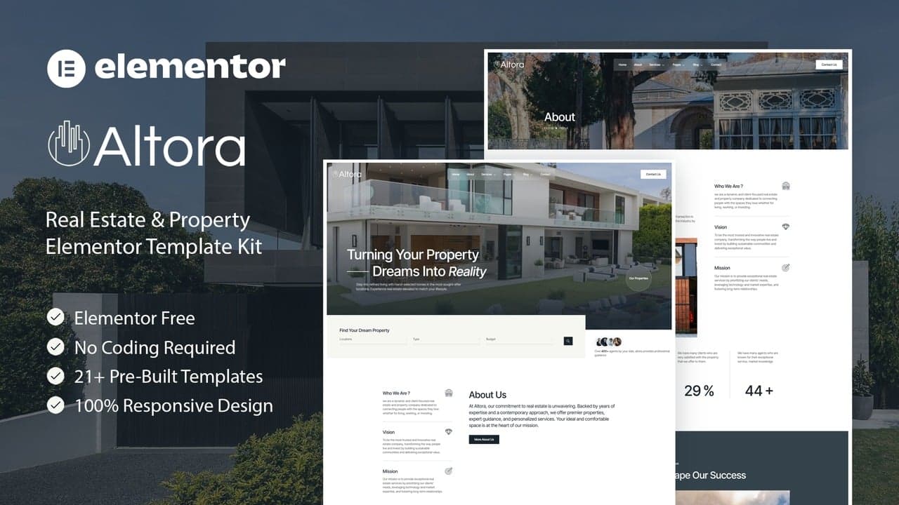 Altora - Real Estate & Property Elementor Template Kit full template preview
